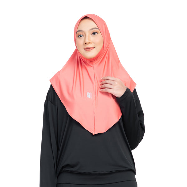 Daily Run Long Essential Hijab Coral Blossom