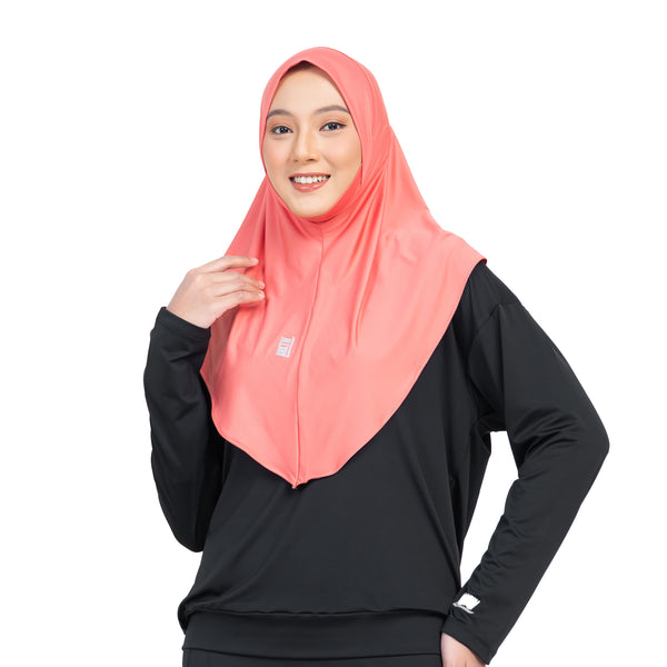 Daily Run Long Essential Hijab Coral Blossom