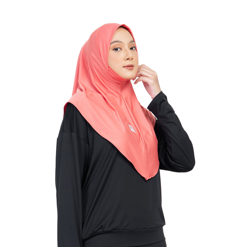 Daily Run Long Essential Hijab Coral Blossom