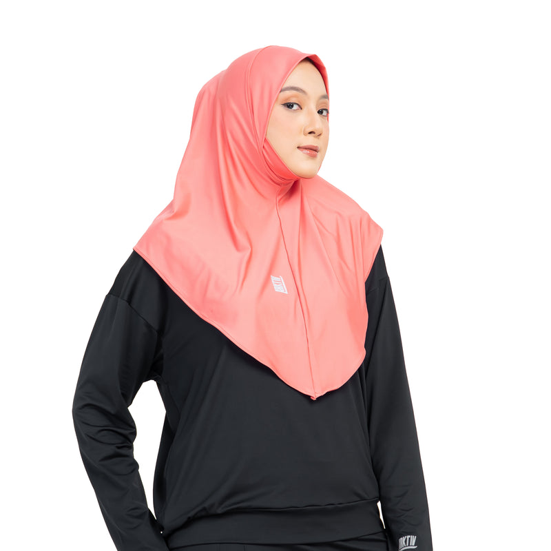 Daily Run Long Essential Hijab Coral Blossom