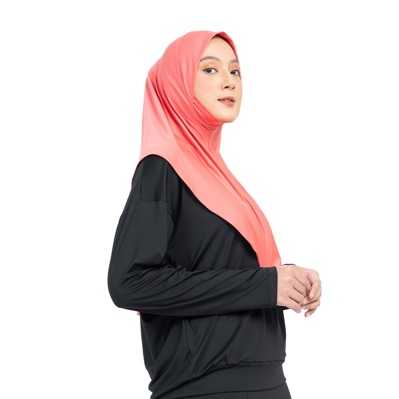 Daily Run Long Essential Hijab Coral Blossom