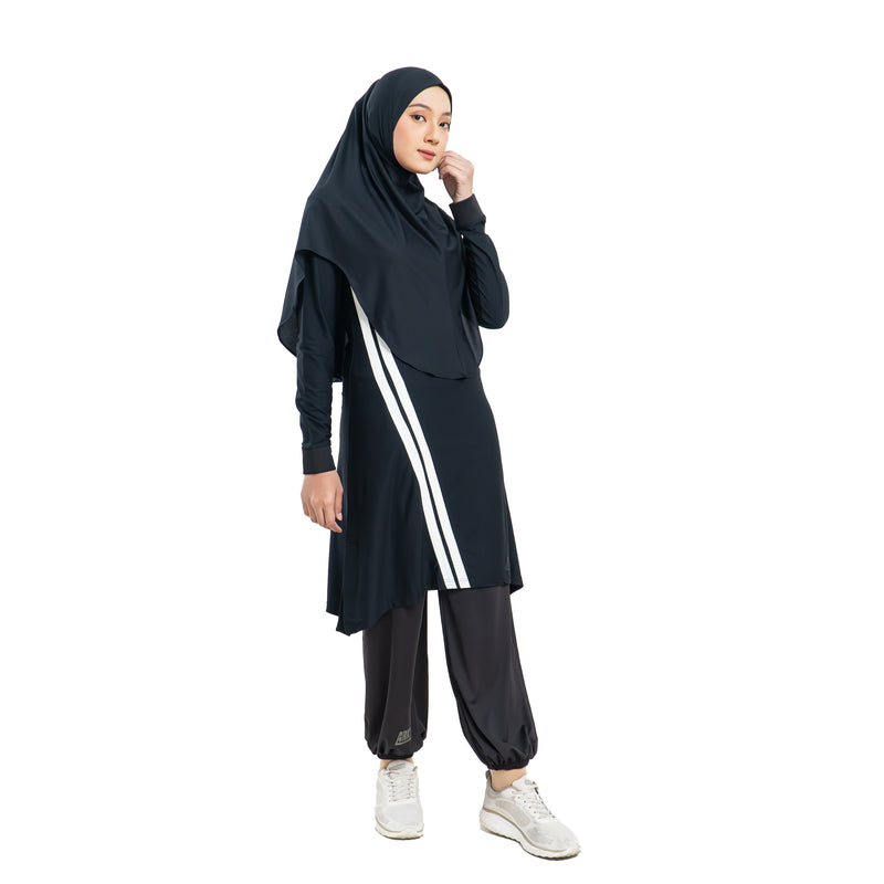 Long Stripe Basic Black - White
