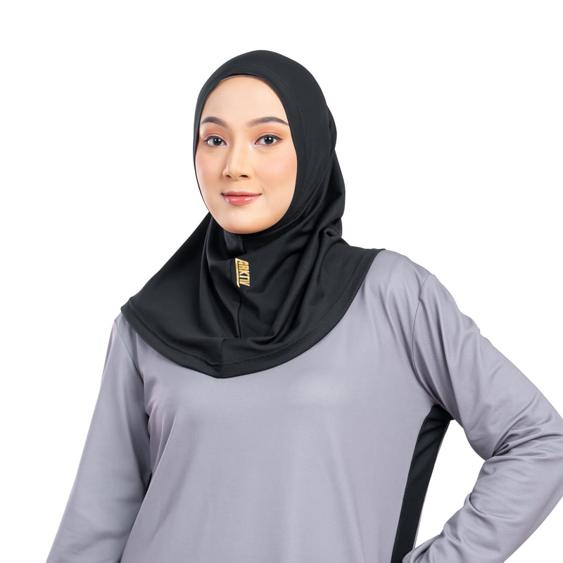 Confident Alpha Hijab Black Non Lace x Nycta Gina