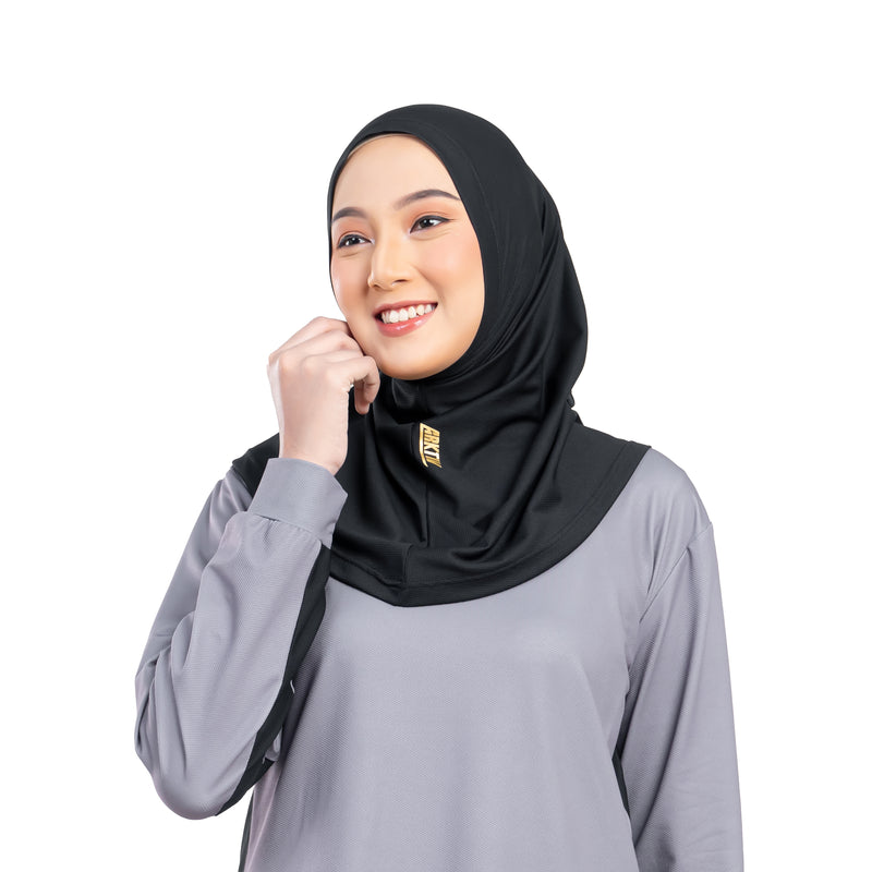 Confident Alpha Hijab Black Non Lace x Nycta Gina