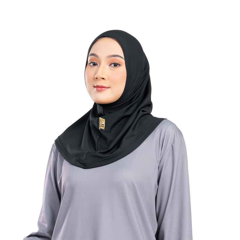 Confident Alpha Hijab Black Non Lace x Nycta Gina