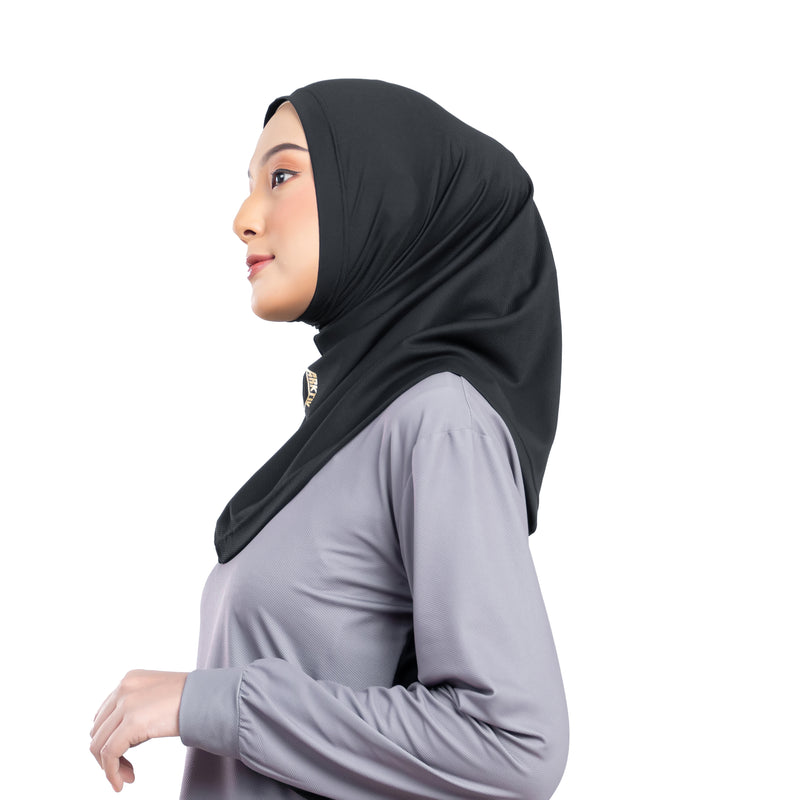 Confident Alpha Hijab Black Non Lace x Nycta Gina