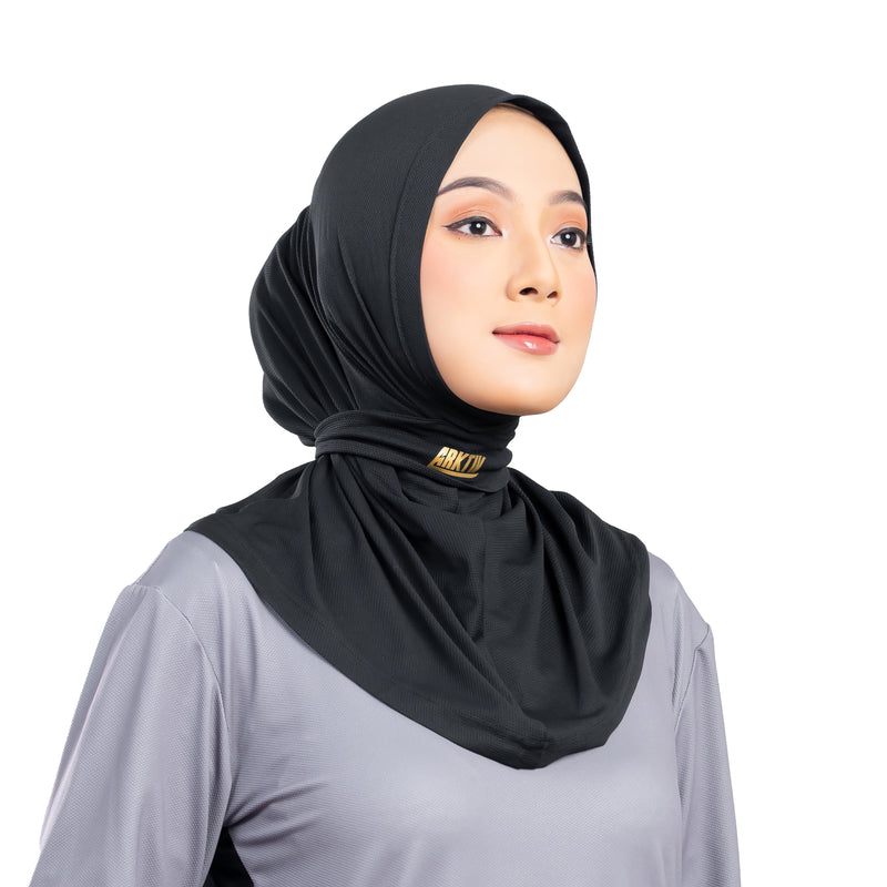 Confident Alpha Hijab Black With Lace x Nycta Gina