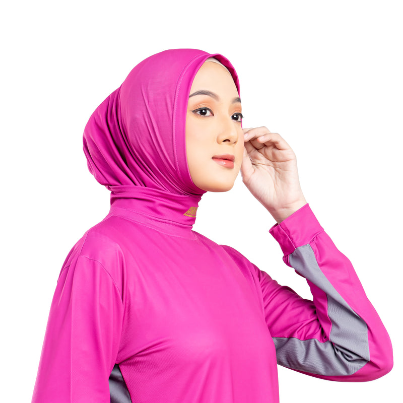 Confident Alpha Hijab Magenta With Lace x Nycta Gina