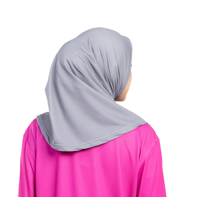 Confident Alpha Hijab Grey Non Lace x Nycta Gina