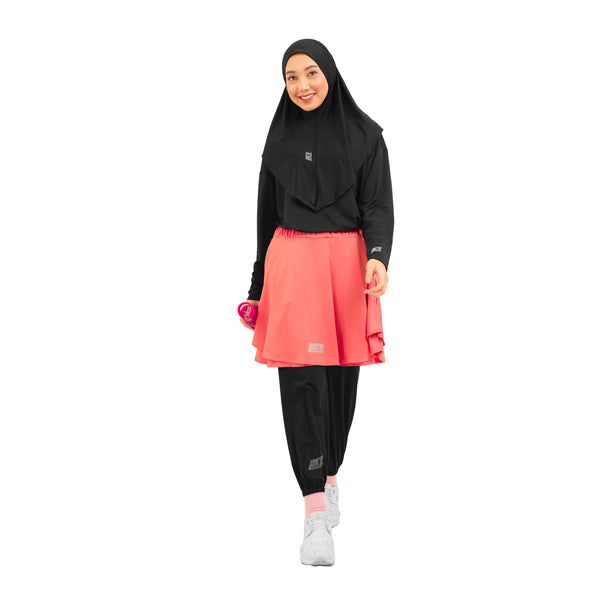 Daily Outer Skirt Essential Coral Blossom x Hijab Golfer