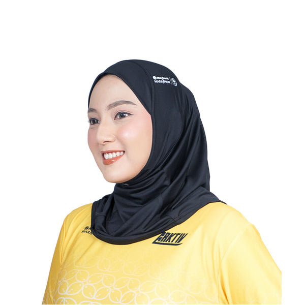 Cool Mint Hijab Black x Maybank Marathon