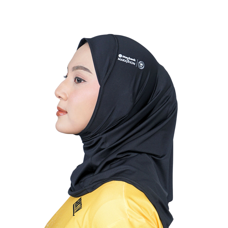Cool Mint Hijab Black x Maybank Marathon