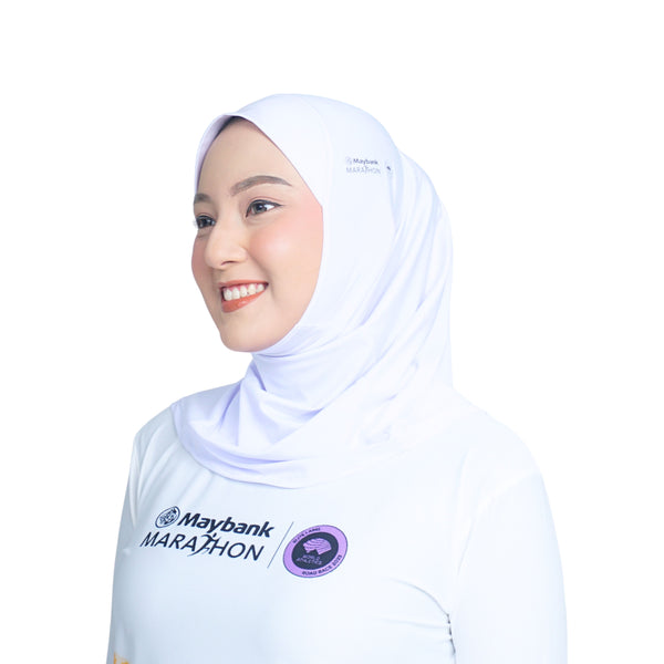 Cool Mint Hijab White x Maybank Marathon