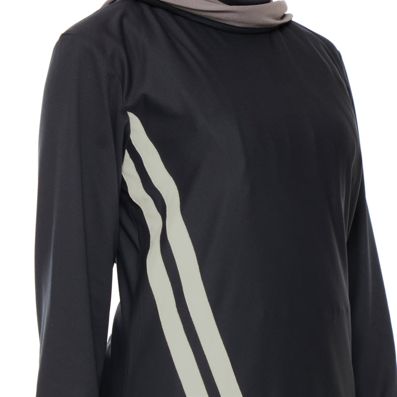 Short Stripe Basic Black - Willow Grey