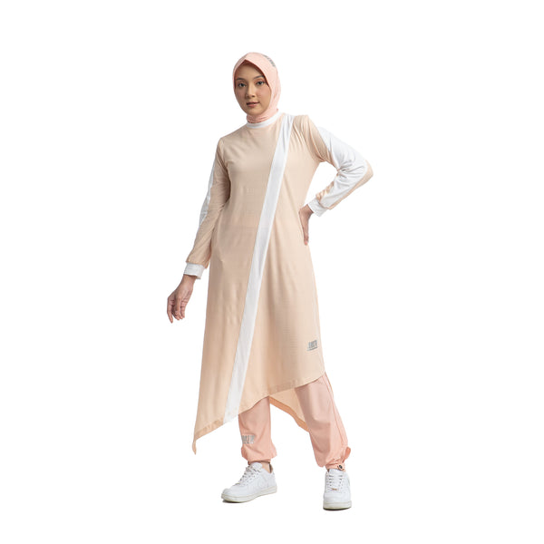 Zigzag Dress Ivory Cream Stripe White