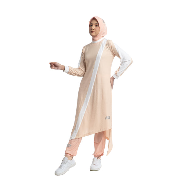 Zigzag Dress Ivory Cream Stripe White