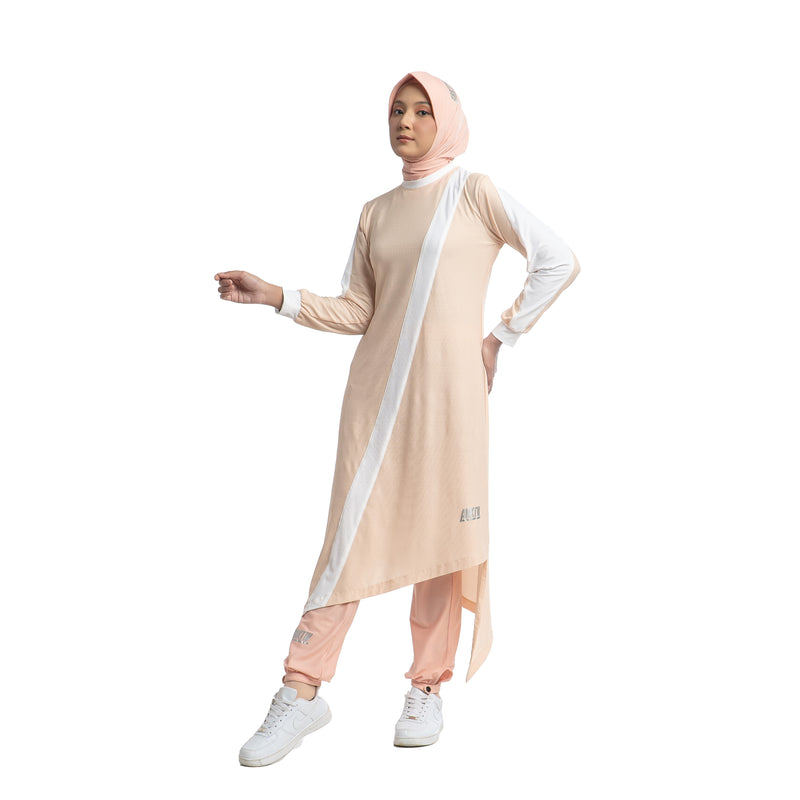 Zigzag Dress Ivory Cream Stripe White