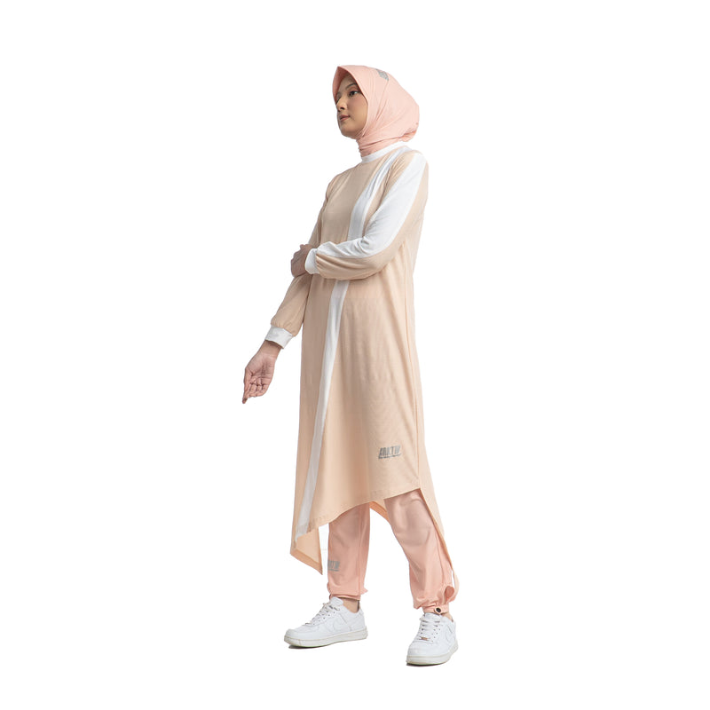 Zigzag Dress Ivory Cream Stripe White