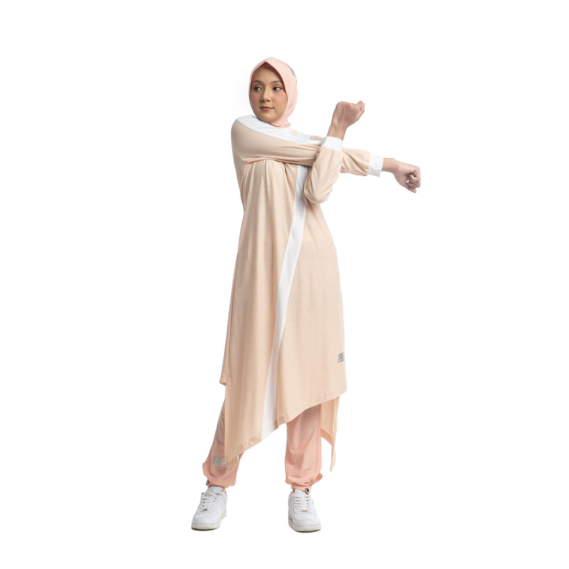 Zigzag Dress Ivory Cream Stripe White