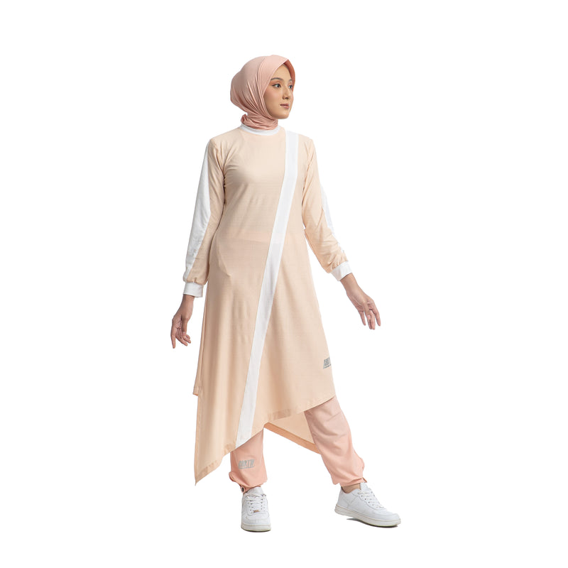Zigzag Dress Ivory Cream Stripe White