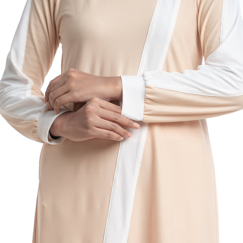 Zigzag Dress Ivory Cream Stripe White