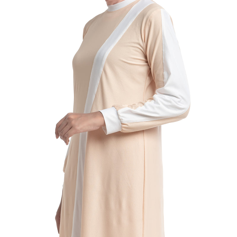 Zigzag Dress Ivory Cream Stripe White