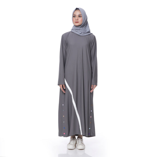 Three Points Dress Grey - White