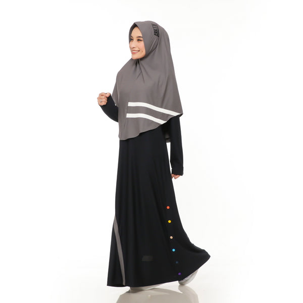 NEW Three Points Dress Black - Grey