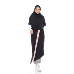 Zigzag Dress Black - Pink