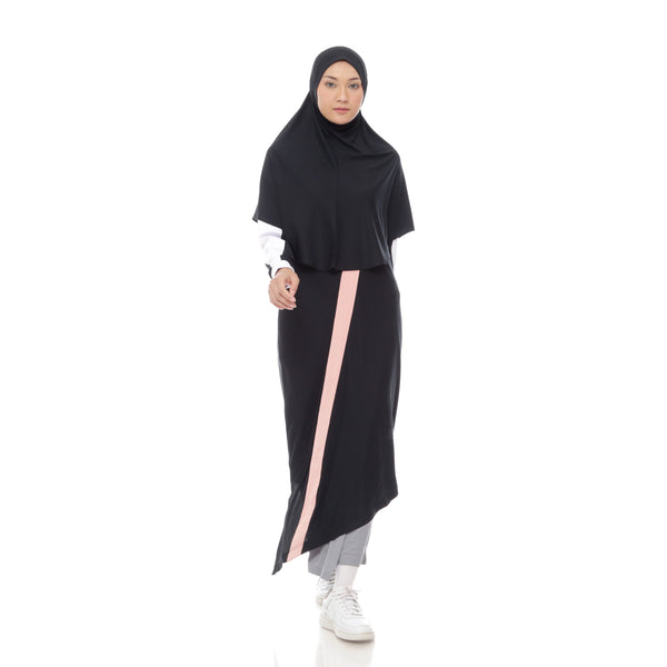 Zigzag Dress Black - Pink