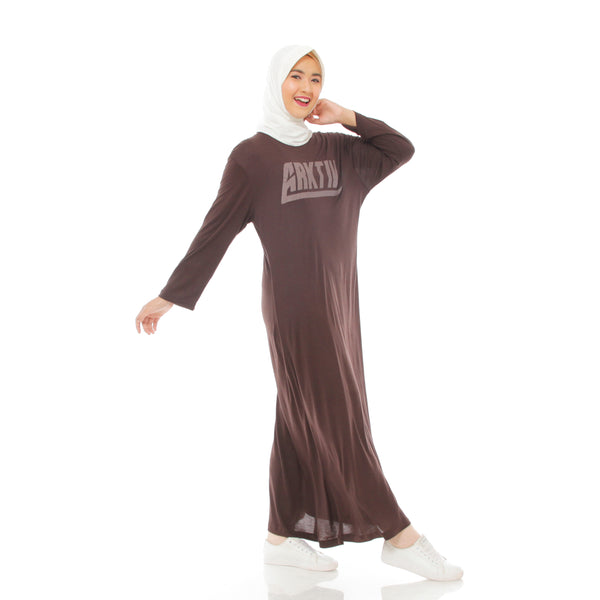 Comfy Dress Brown Long Sleeve