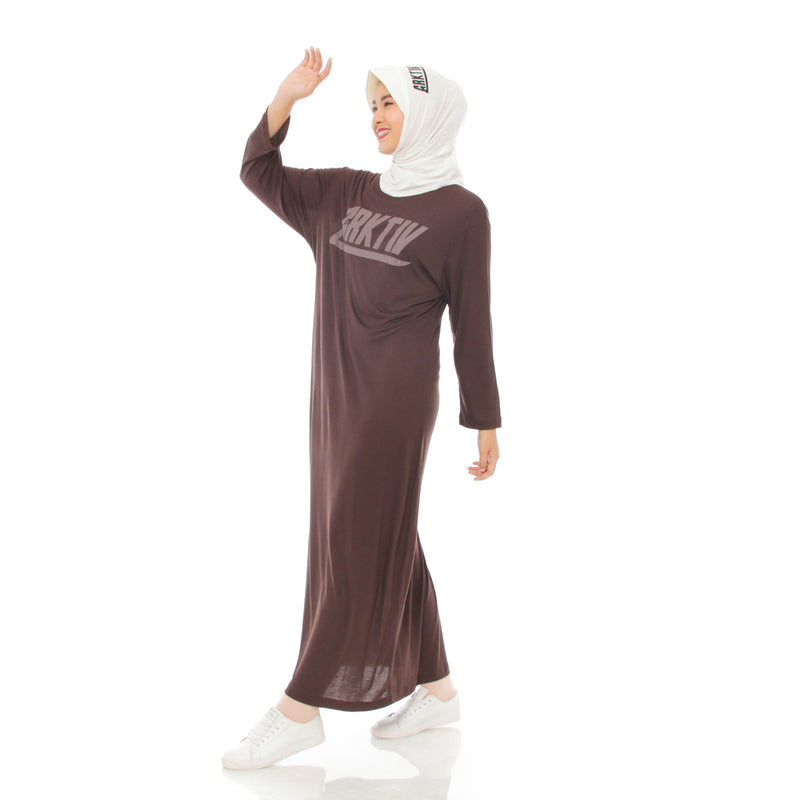 Comfy Dress Brown Short Sleeve