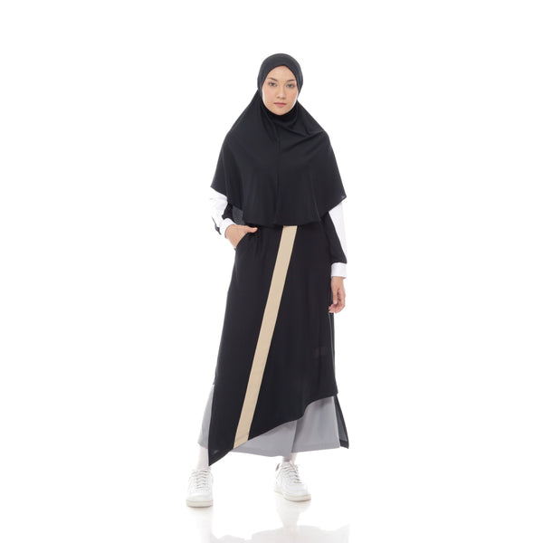 Zigzag Dress Black - Cream