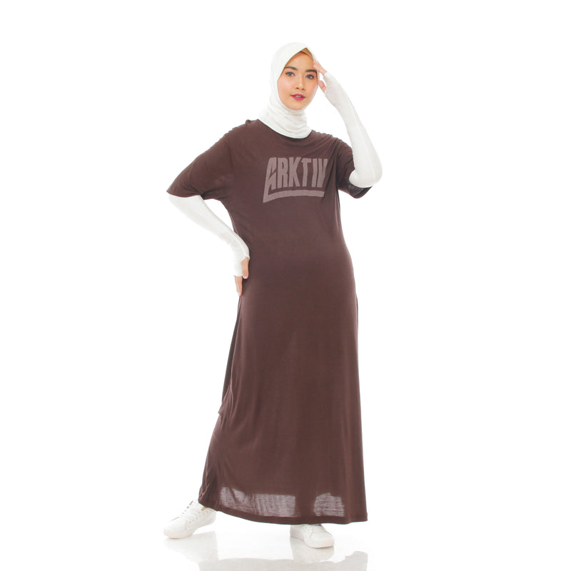 Comfy Dress Brown Short Sleeve