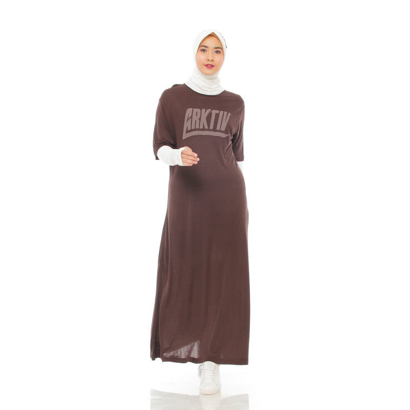 Comfy Dress Brown Short Sleeve