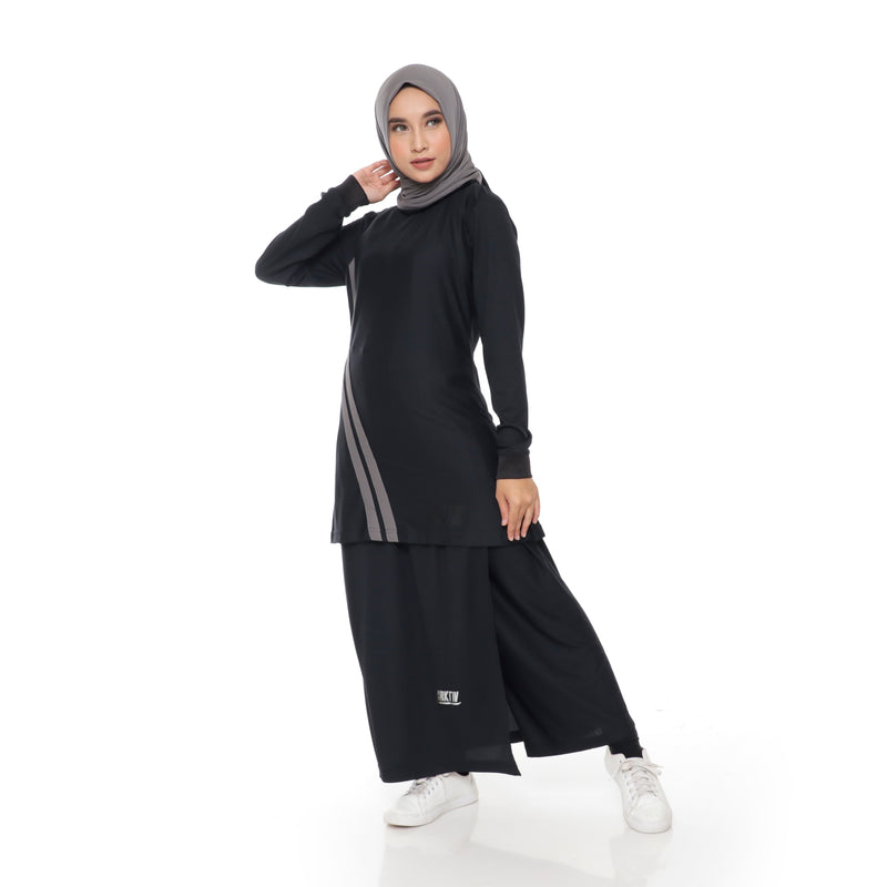 Short Stripe Basic Black - Grey