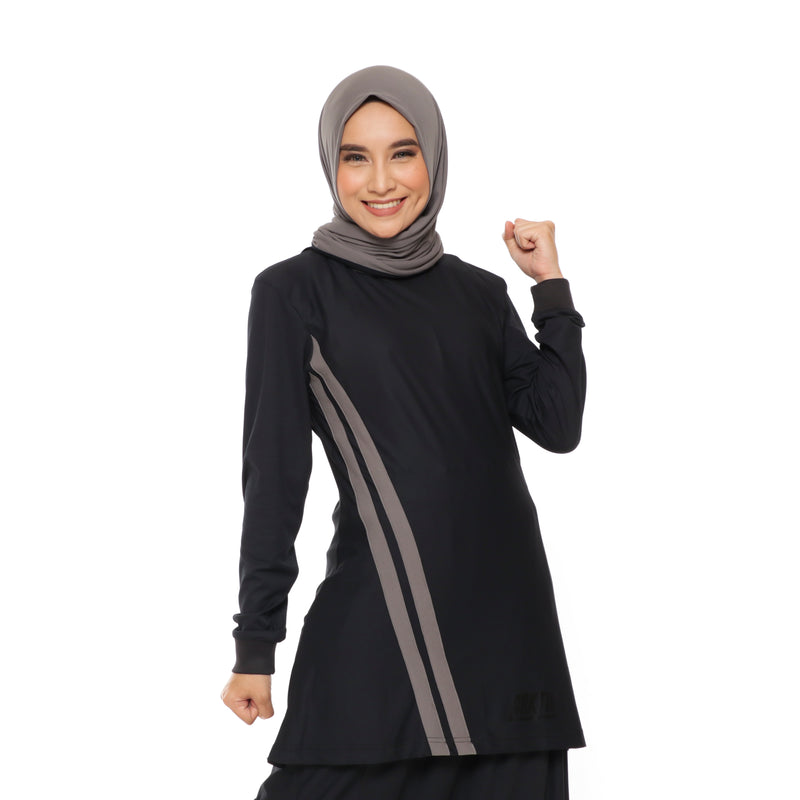 Short Stripe Basic Black - Grey