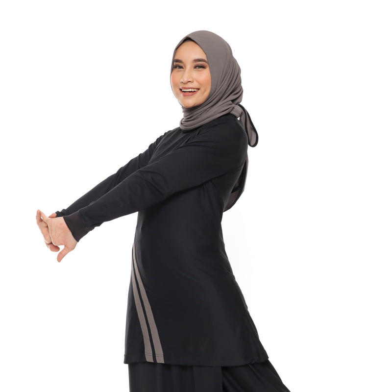 Short Stripe Basic Black - Grey