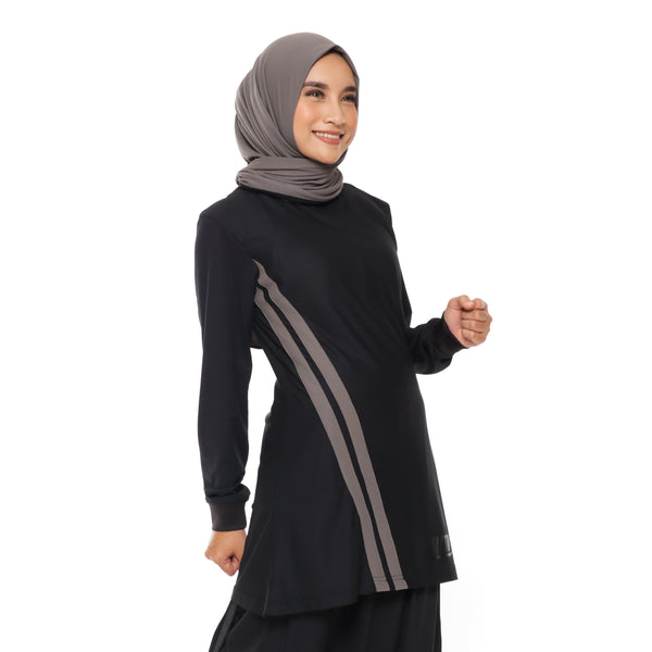 Short Stripe Basic Black - Grey