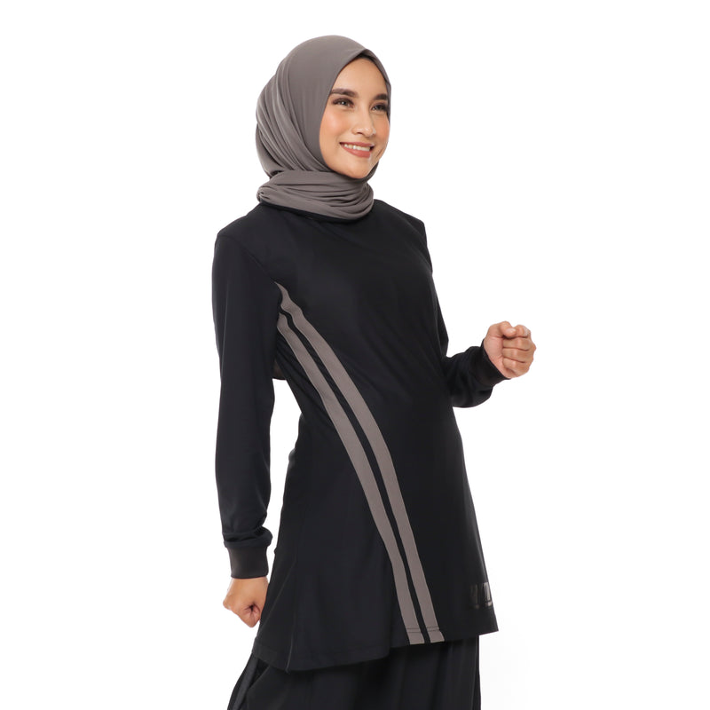 Short Stripe Basic Black - Grey
