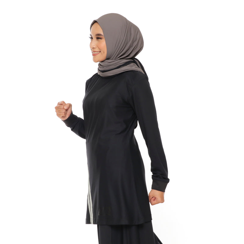 Short Stripe Basic Black - Willow Grey