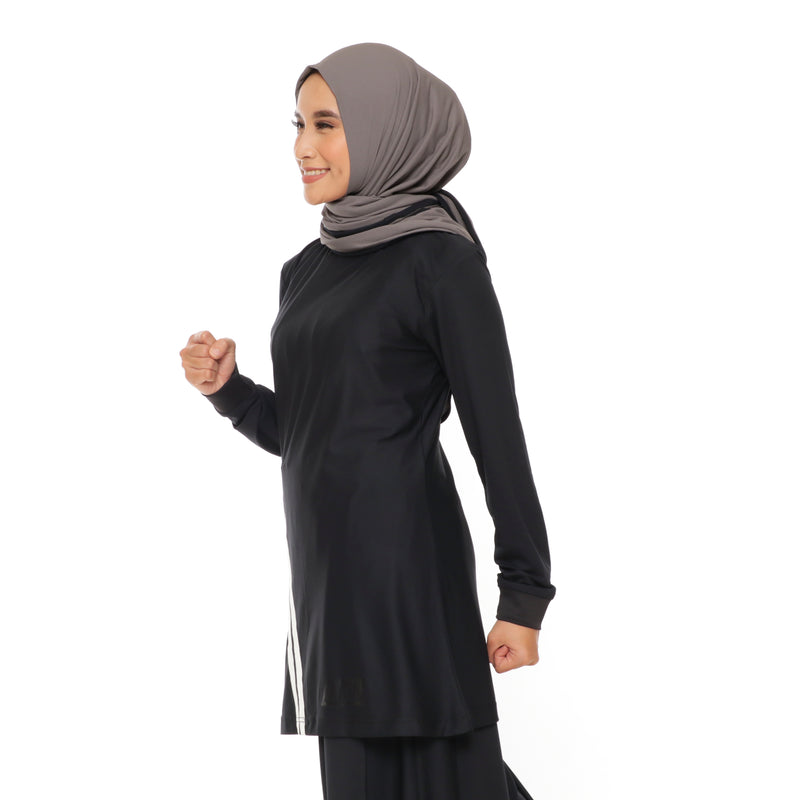 Short Stripe Basic Black - White