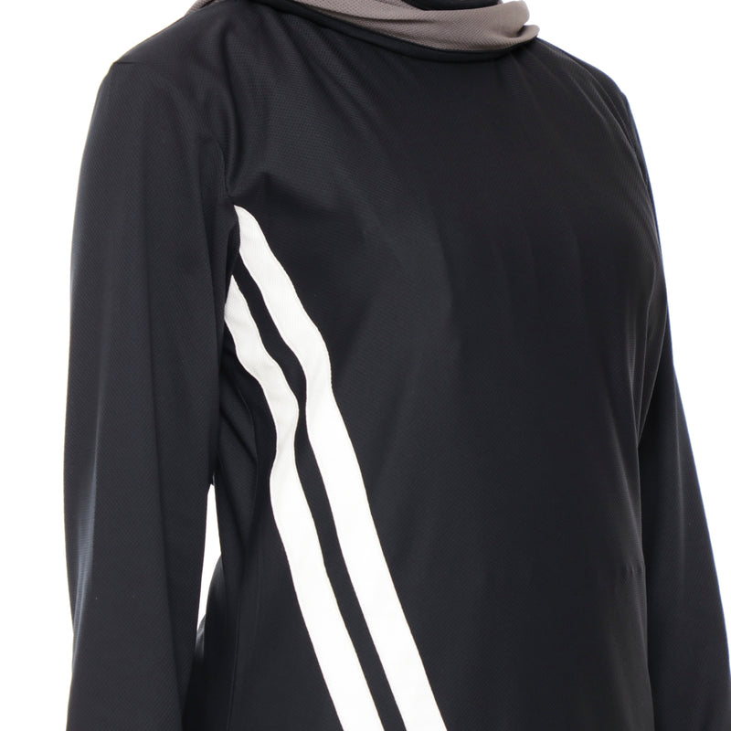 Short Stripe Basic Black - White