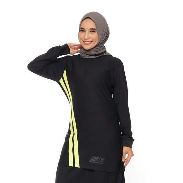 Short Stripe Basic Black - Yellow