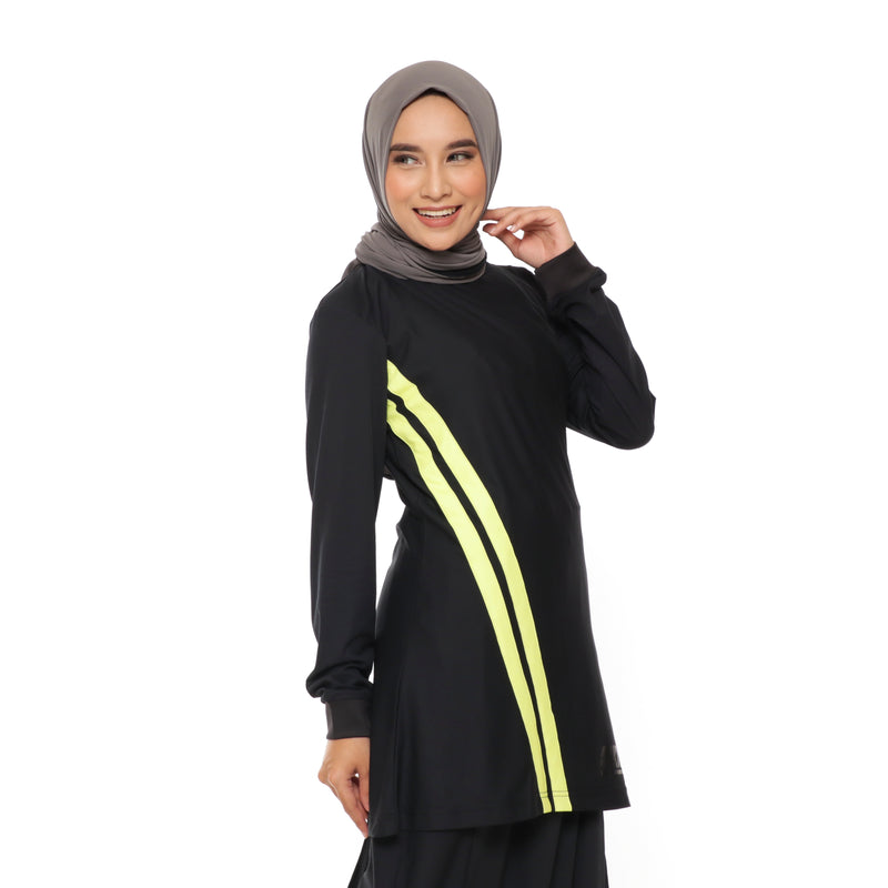 Short Stripe Basic Black - Yellow